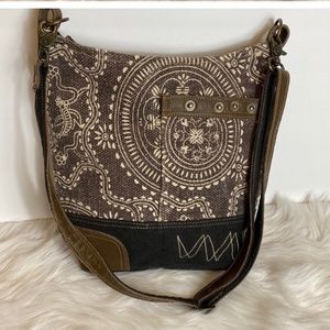 Myra Shoulder Canvas Leather Bag